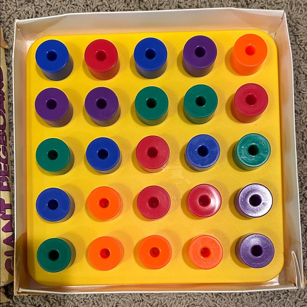 VINTAGE Giant Pegboard Toy with Colorful Pegs - Picture 2 of 4